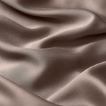 Close up of the bamboo sateen material: A medium grey-brown