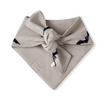 Back side of Dog Bandana in Bats print on a white background