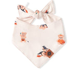 Beige Dog Bandana in Halloween Teddy print on a white background