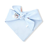 Blue fabric on the Back side of Dog Bandana in Holiday Pups print on a white background