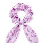 Scrunchie in Thistle Leopard print on white background