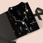 Long-Sleeved Women's Pajama Set in Halloween Friends packed in a box on a beige background