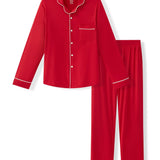 Men's Long Sleeve Pajama Set in Cardinal