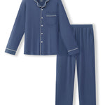 Men's Long Sleeve Pajama Set in Oxford on a white background