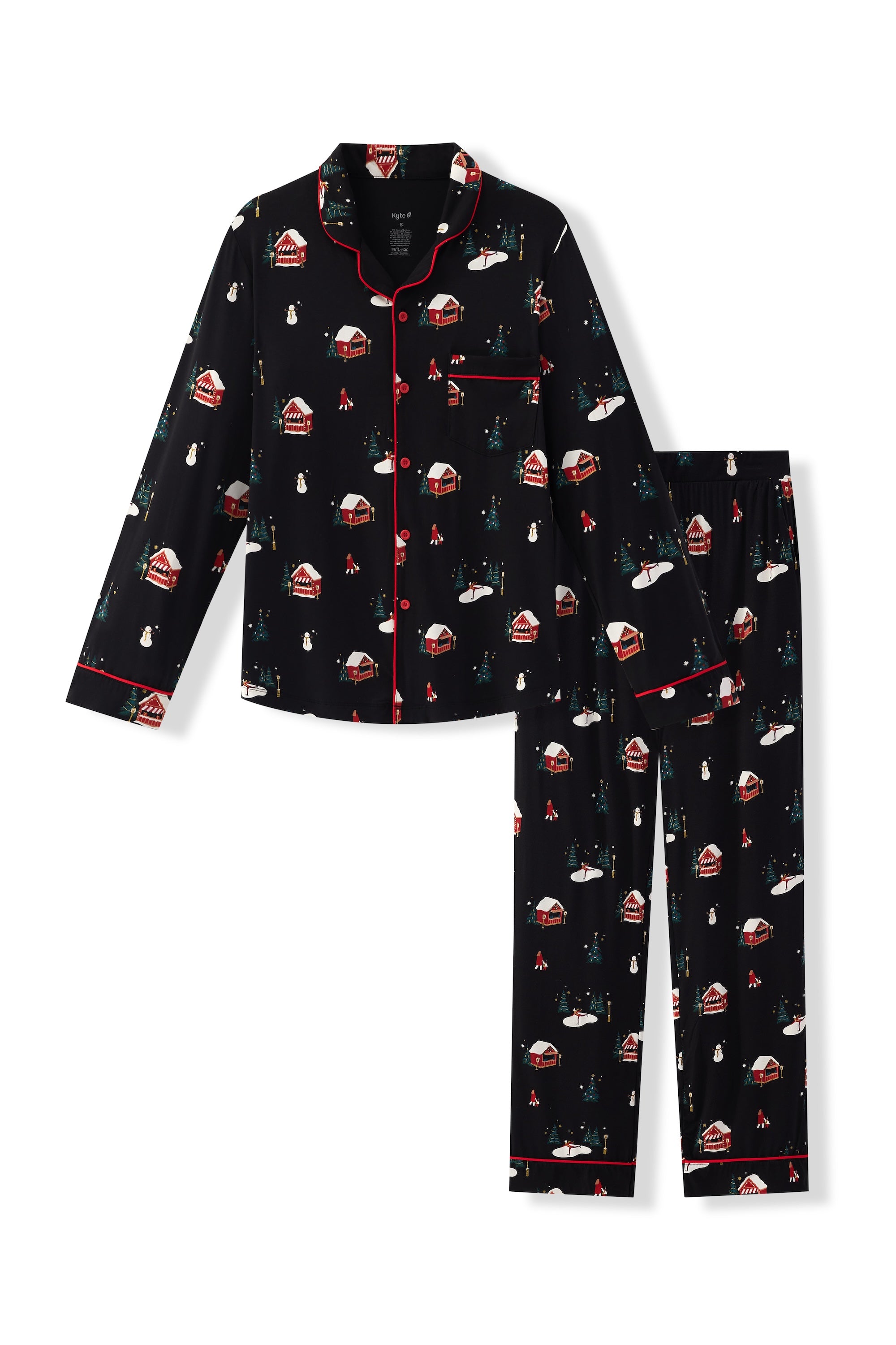 Men's Long Sleeve Pajama Set in Winter Wonderland