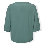 Back view of Women's Short Sleeve Boxy Tee in Pine on a white background