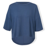 Front view of Women's Short Sleeve Boxy Tee in Oxford on a white background