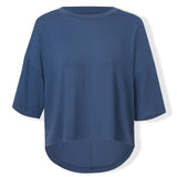 Front view of Women's Short Sleeve Boxy Tee in Oxford on a white background