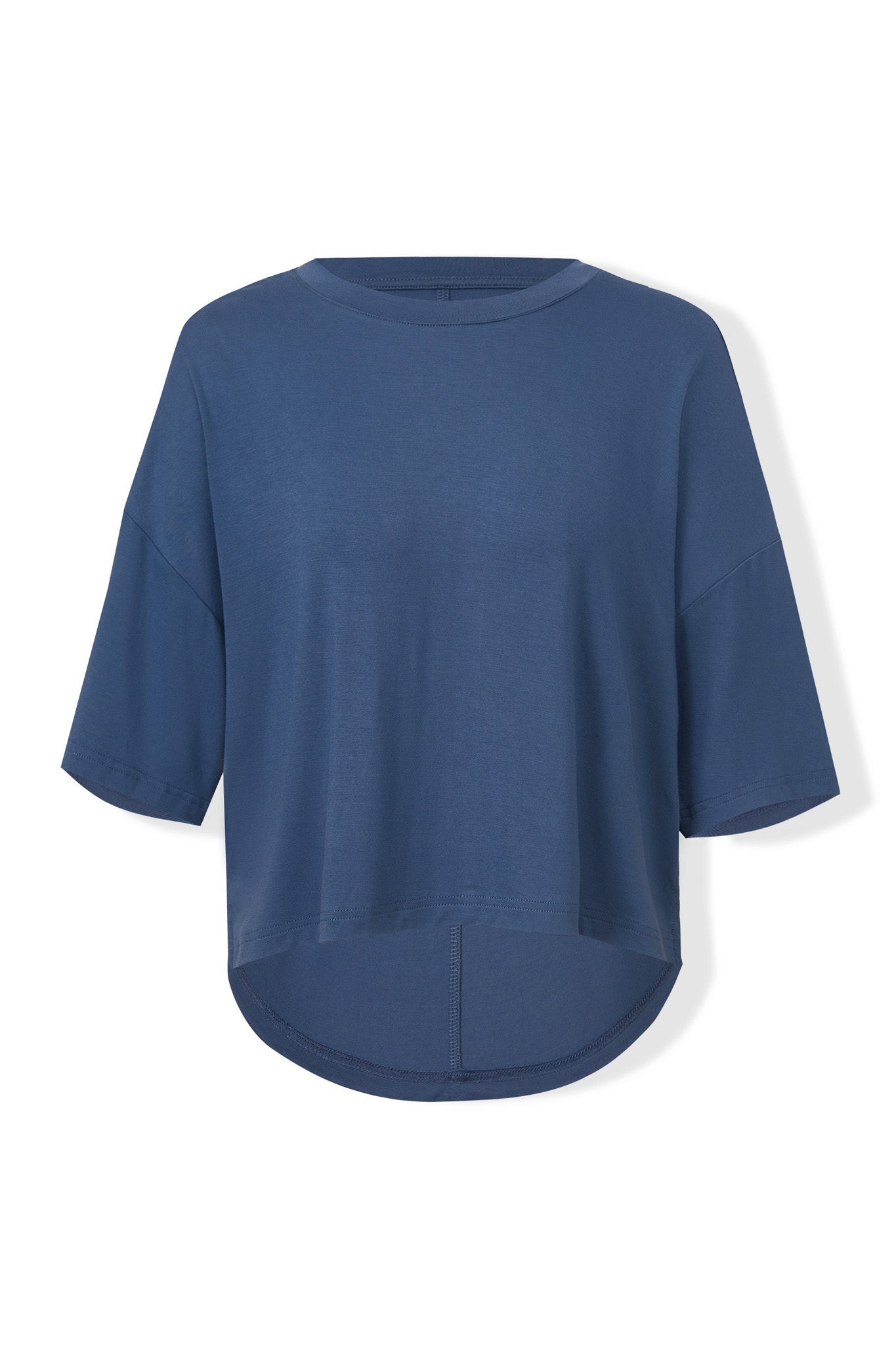 Front view of Women's Short Sleeve Boxy Tee in Oxford on a white background