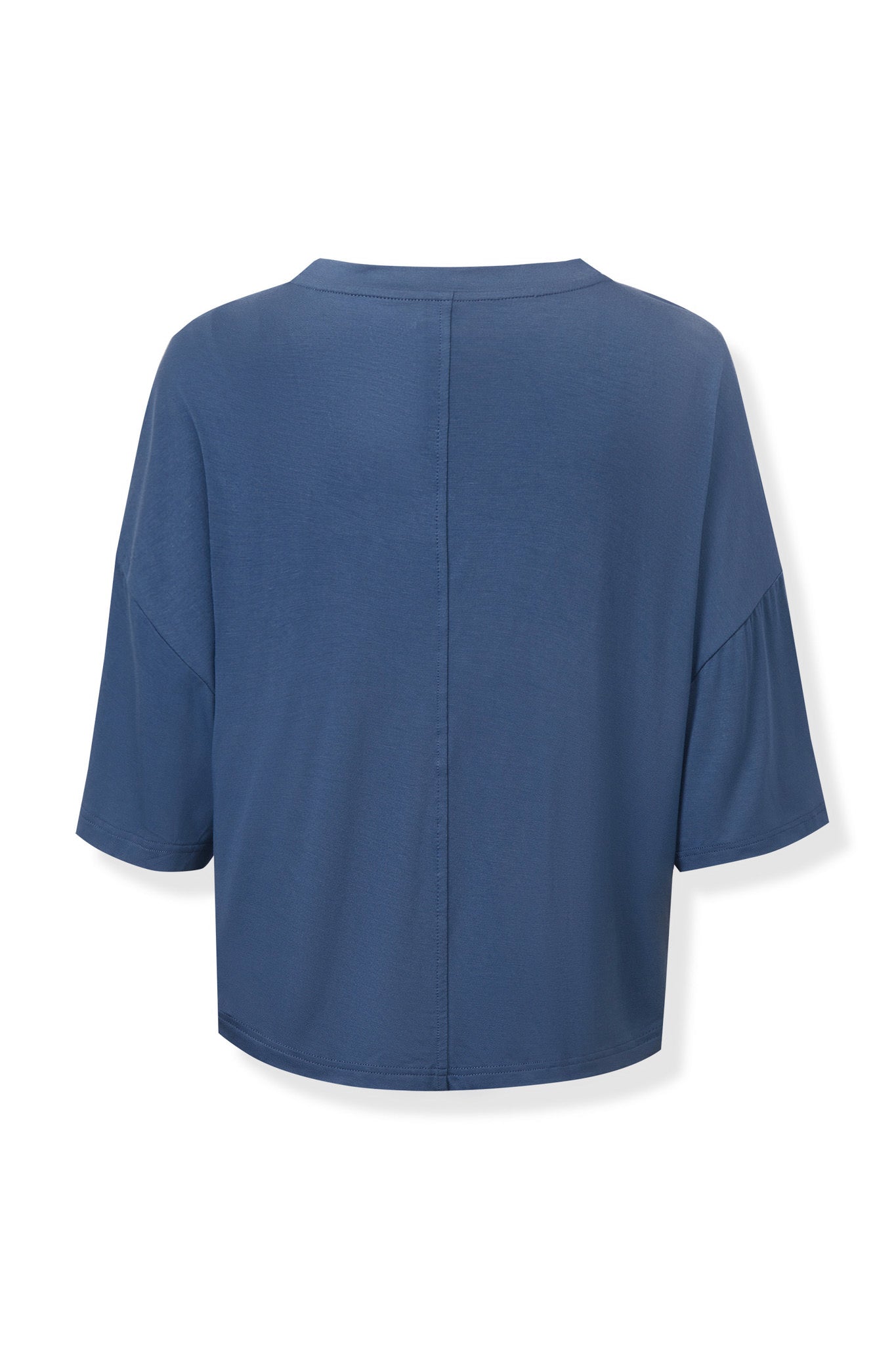 Back view of Women's Short Sleeve Boxy Tee in Oxford on a white background