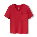Women's Oversized V-Neck Tee in Cardinal