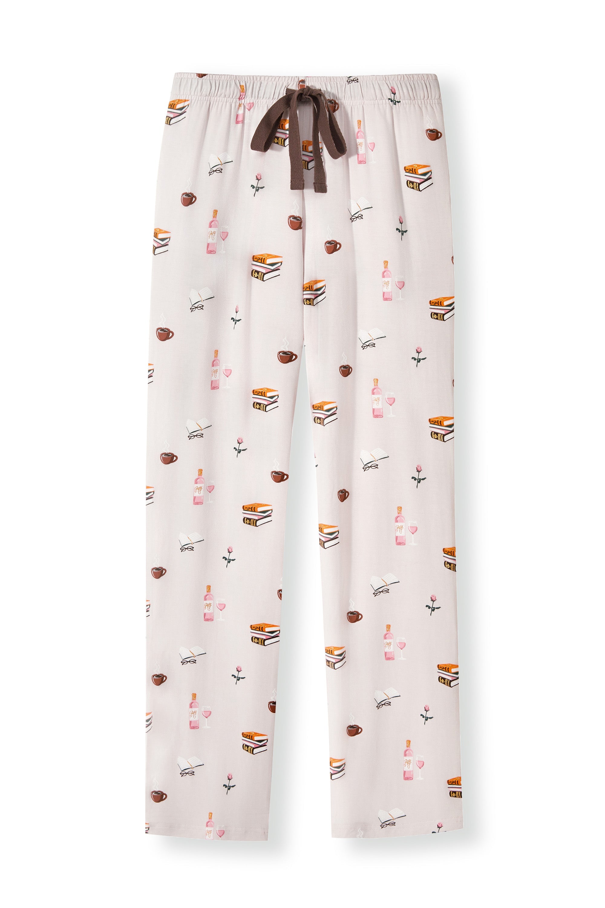 Women's Lounge Pants with Book Club print on a white background