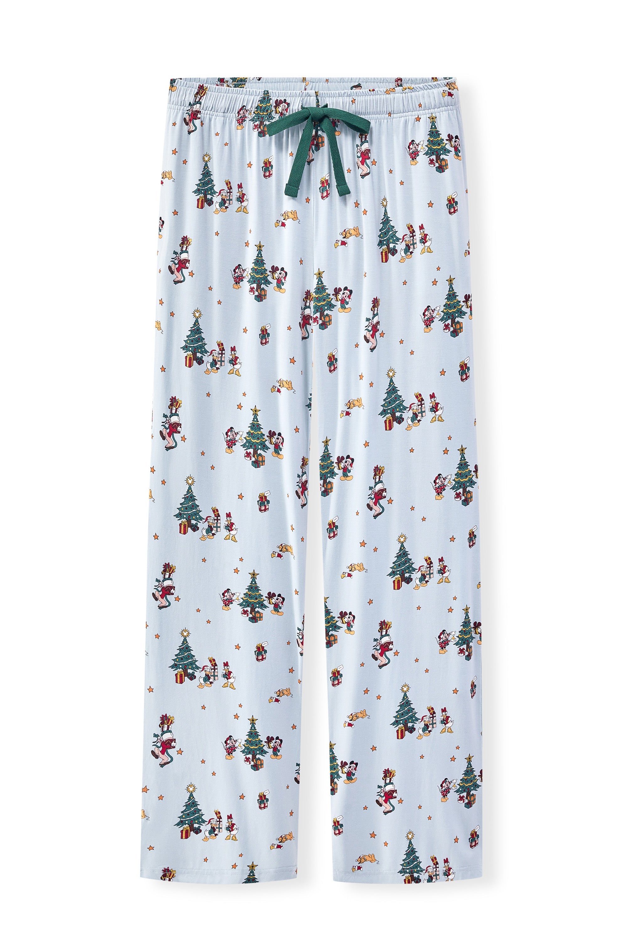 Women's Lounge Pants in Mickey & Friends Christmas print on a beige background
