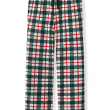 Lounge pant in holiday plaid laying flat
