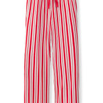 Women's Lounge Pants in red and white Peppermint Stripes print on a white background
