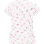 Back of Women’s Short Sleeve Pajama Set in Bow