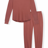 Women's Jogger Pajama Set in Ember on a white background