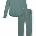 Women's Jogger Pajama Set in Pine on a white background