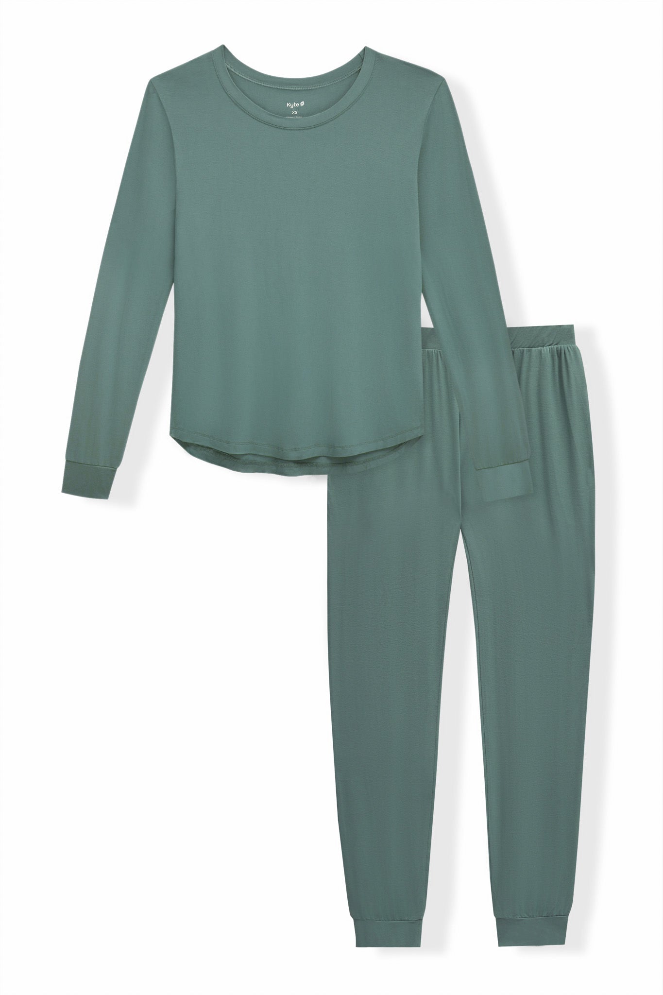 Women's Jogger Pajama Set in Pine on a white background
