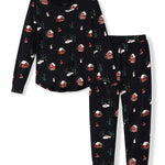 Womens jogger set in winter wonderland print
