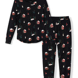 Womens jogger set in winter wonderland print