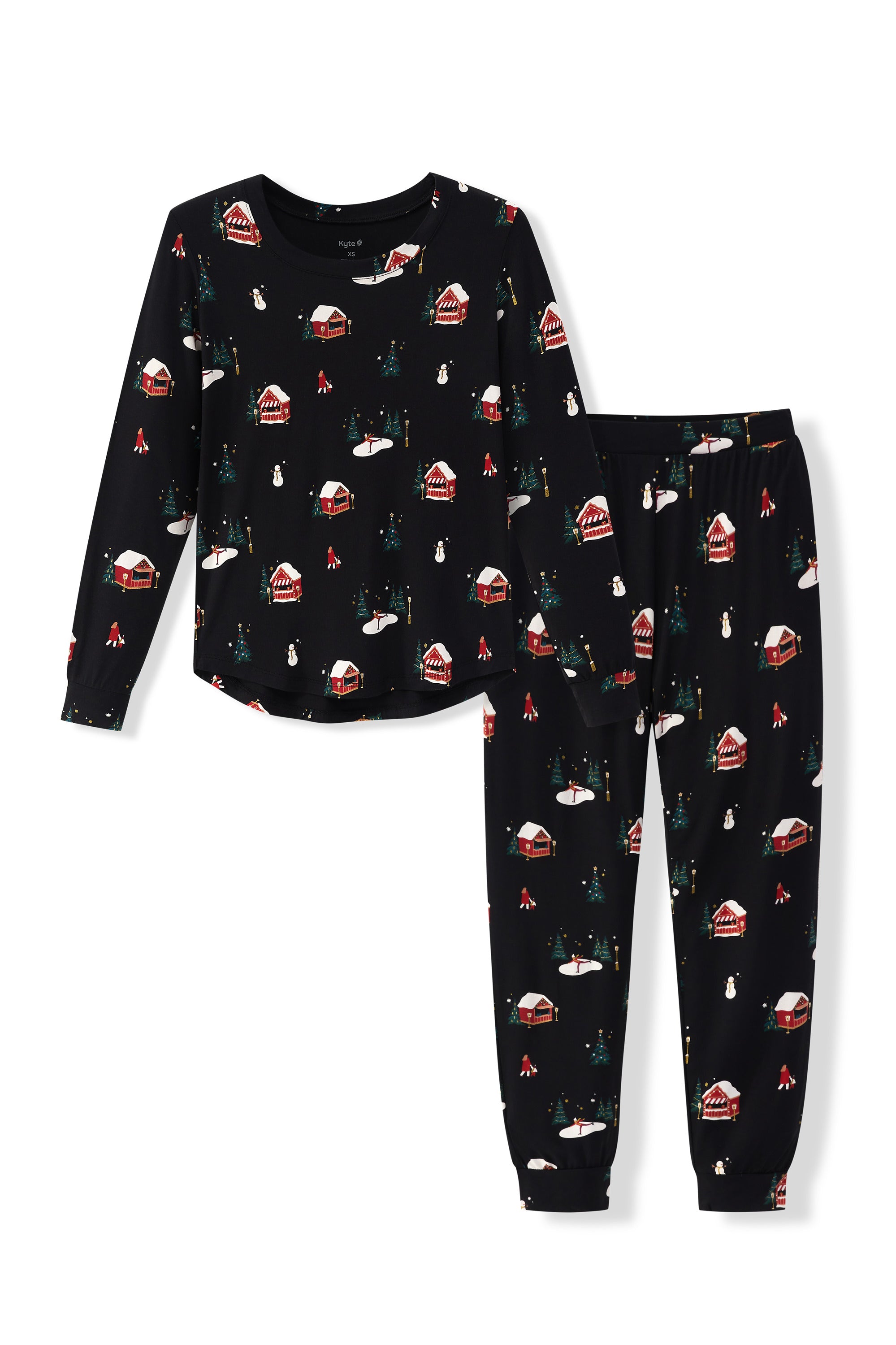 Womens jogger set in winter wonderland print