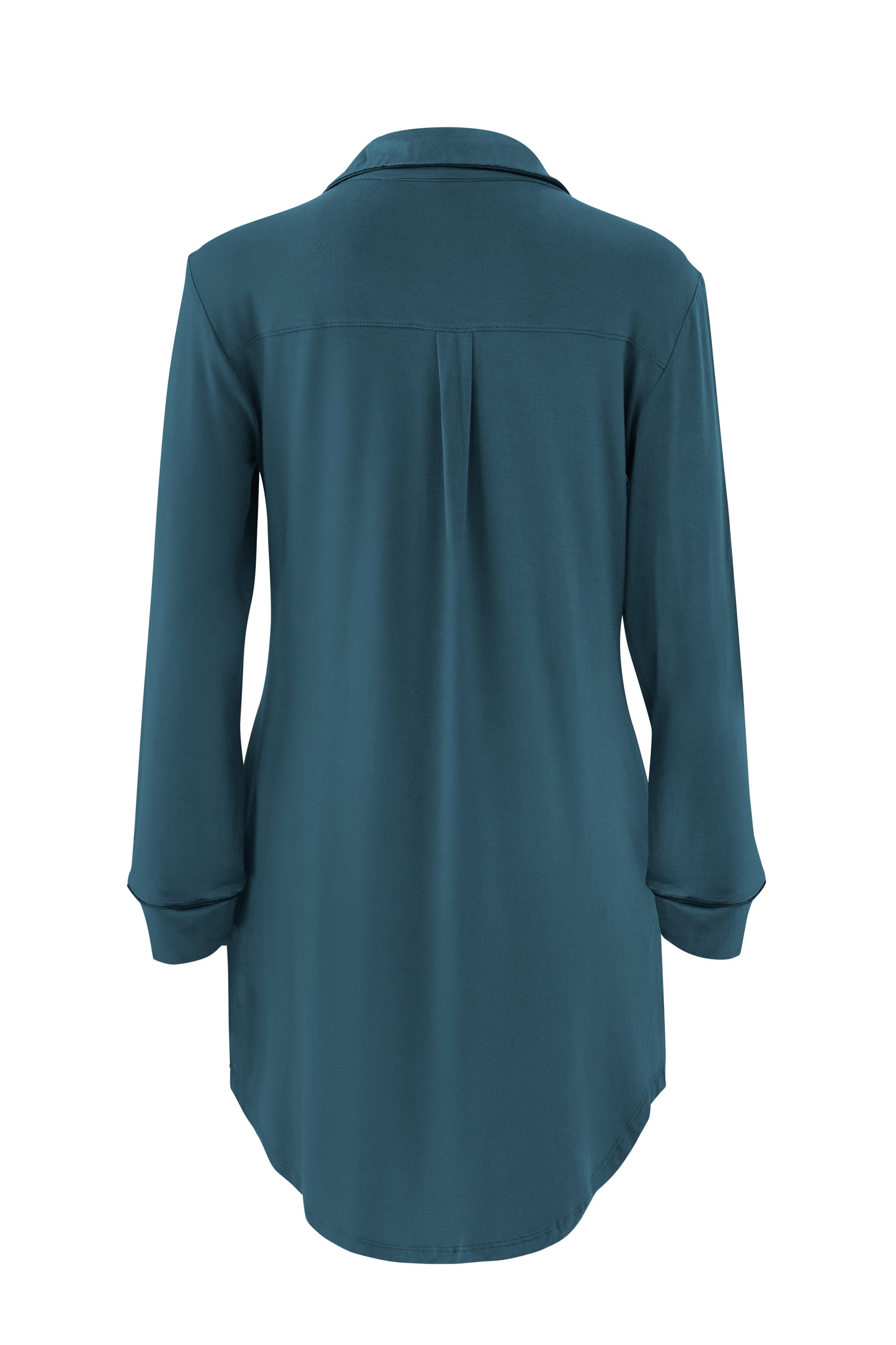 Teal night shirt on a white background