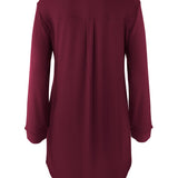 Burgundy night shirt on a white background