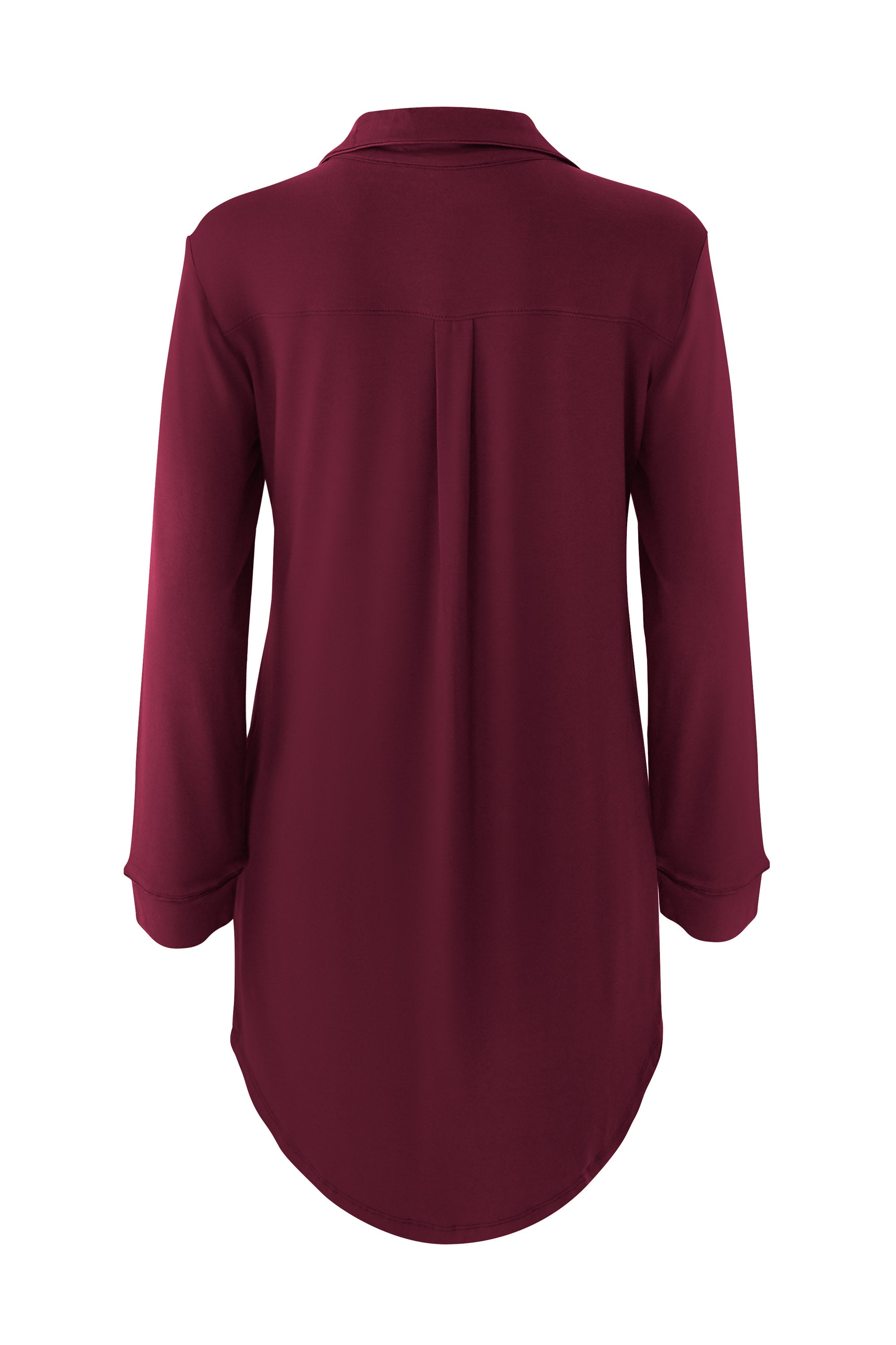 Burgundy night shirt on a white background