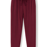 Women's Jogger Pants in Burgundy on a white background