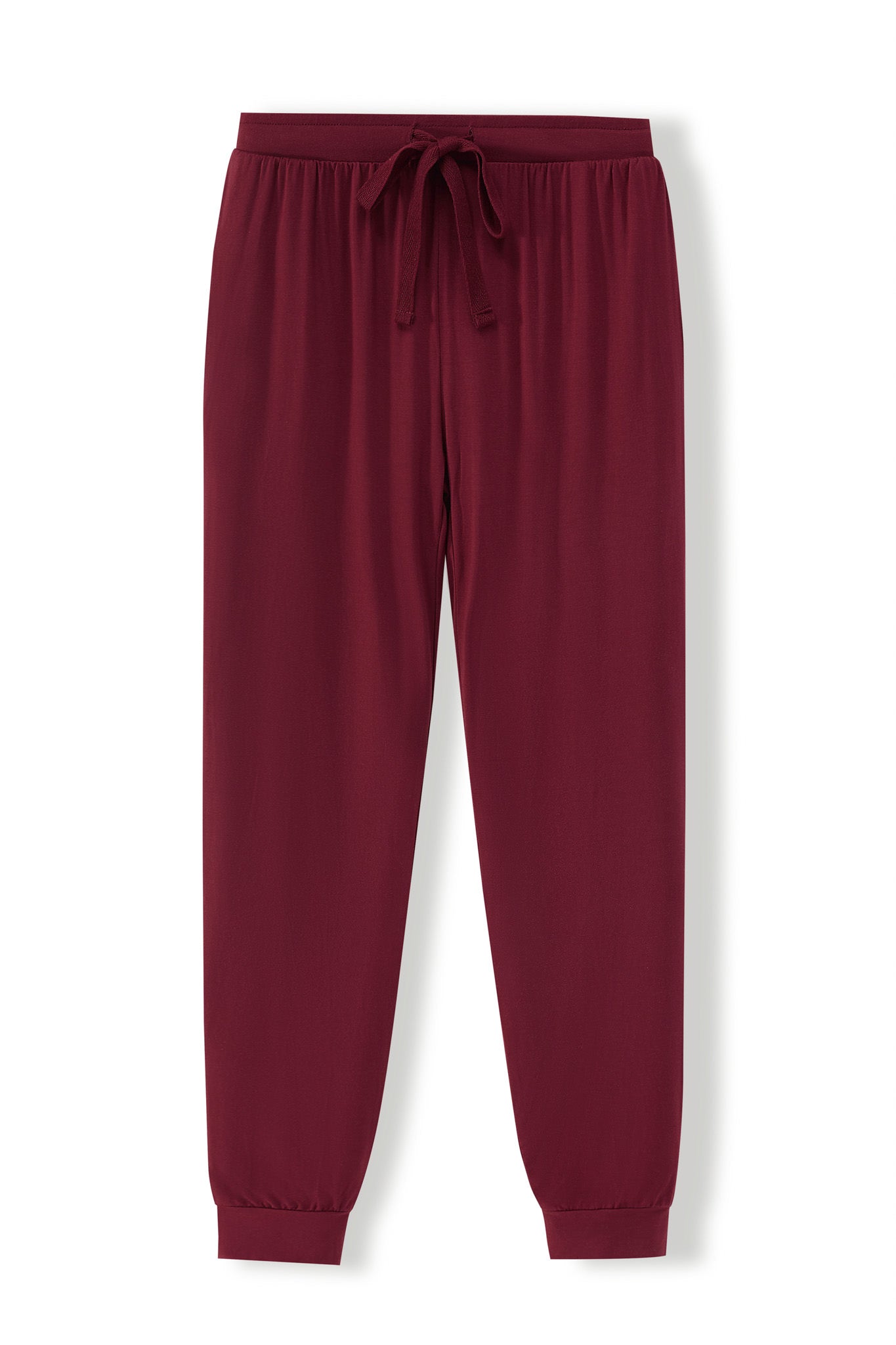 Women's Jogger Pants in Burgundy on a white background