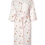 Women's Kimono Robe with Book Club print on a white background
