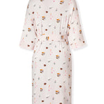 Back side of Women's Kimono Robe with Book Club print on a white background