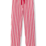 Men's Lounge Pants in red and white Peppermint Stripes print on a white background