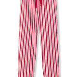 Men's Lounge Pants in red and white Peppermint Stripes print on a white background