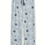 Men's Lounge Pants in Vintage Hockey print on a white background