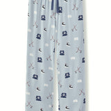 Men's Lounge Pants in Vintage Hockey print on a white background