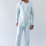 Male model wearing the Men's Jogger Set in Fog