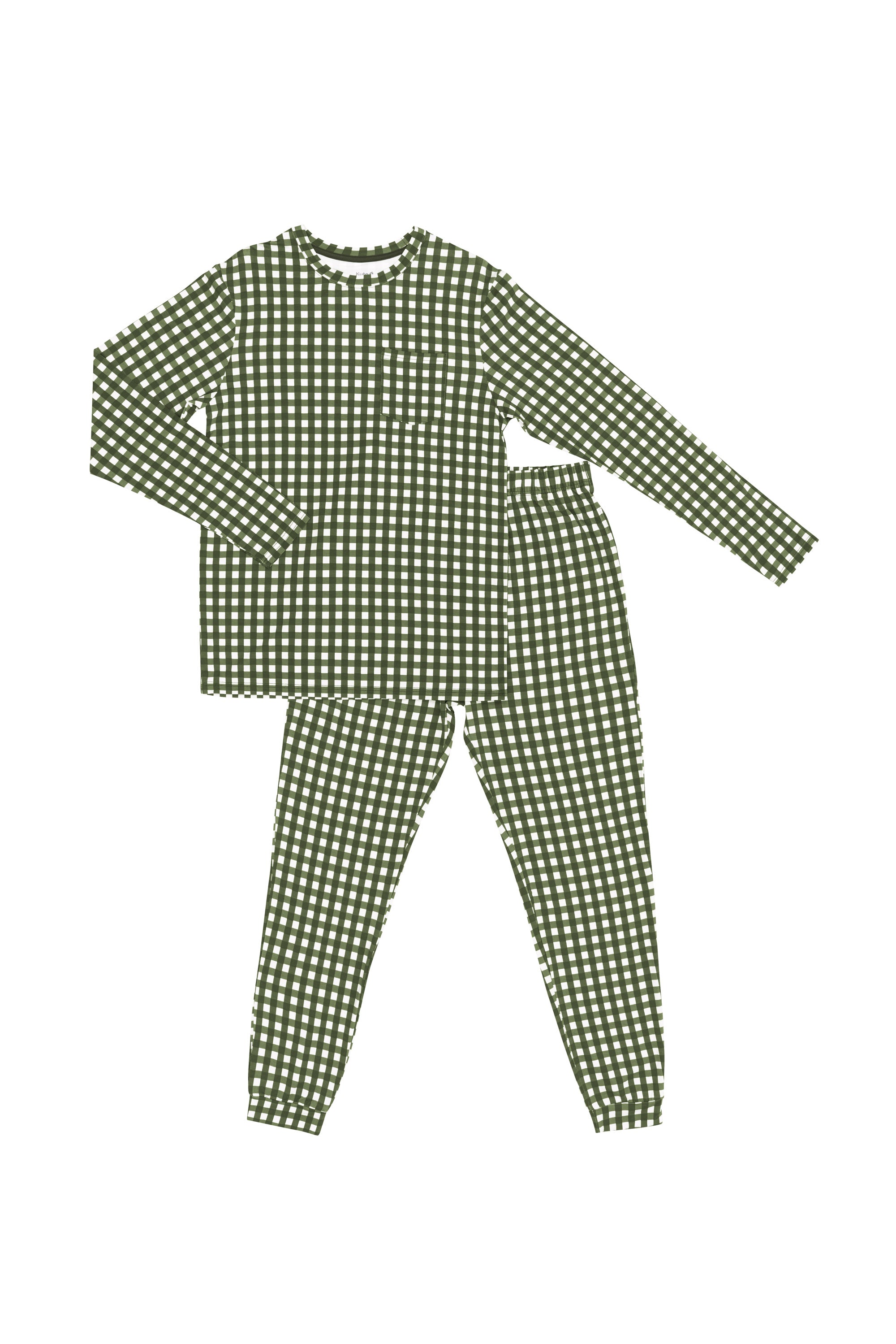Product photo of the Kyte Men's Jogger Set in Gingham Fir