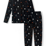 Black Men's Jogger Set in Halloween Friends print on a white background