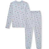 Product photo of the Men's Jogger Set in Mallard Duck laying on a white surface