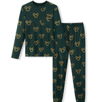Men's Jogger Set in Mickey Christmas Wreath print on a white background
