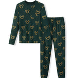 Men's Jogger Set in Mickey Christmas Wreath print on a white background