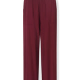 Front view of Women's Wide Leg Pant in Burgundy on a white background