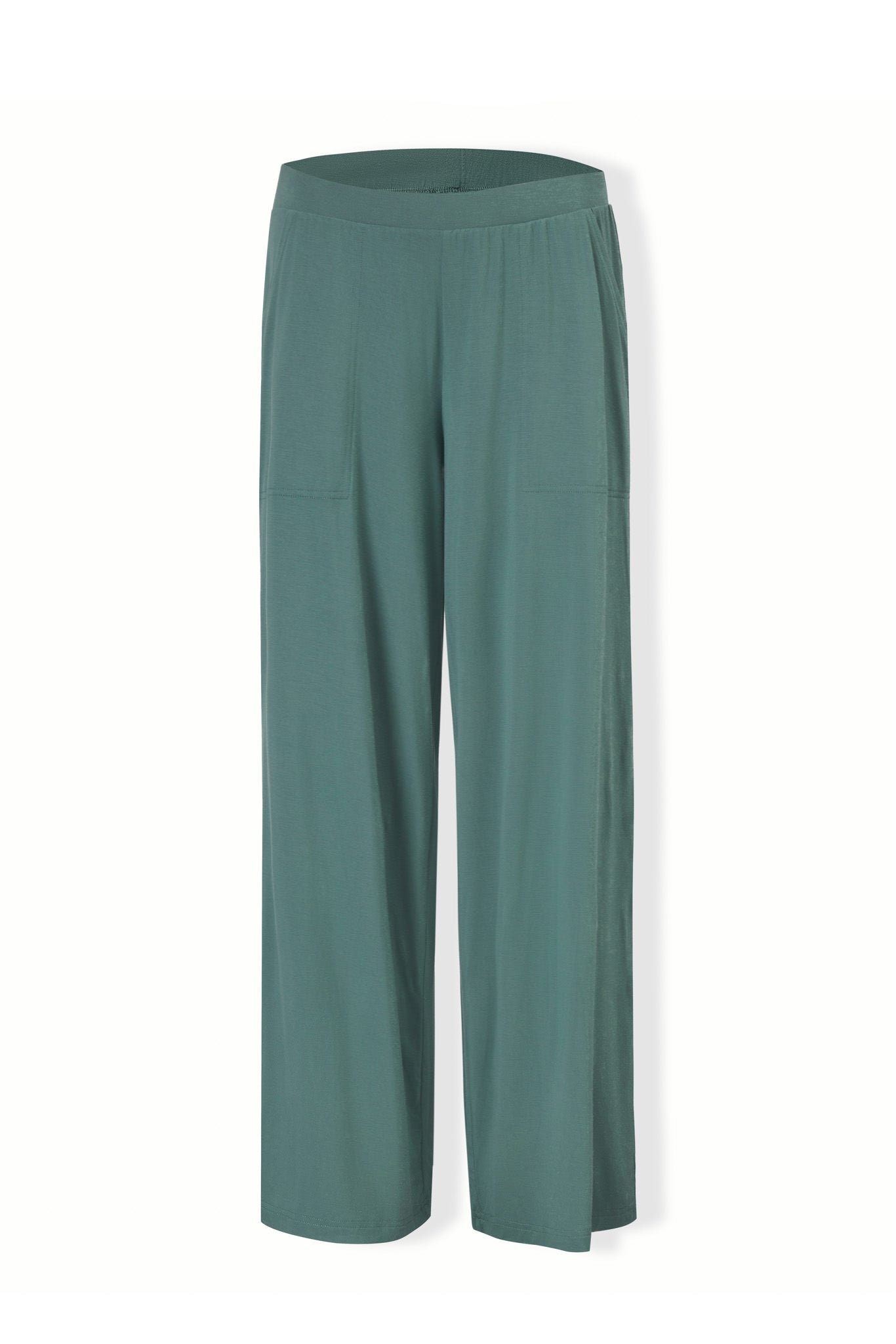 Front view of Women's Wide Leg Pant in Pine on a white background