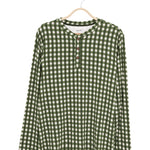 Product photo of Kyte Men's Long Sleeve Henley Top in Gingham Fir