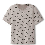 Men's Crew Neck Tee in Bats print on a white background