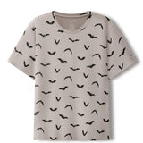 Men's Crew Neck Tee in Bats print on a white background