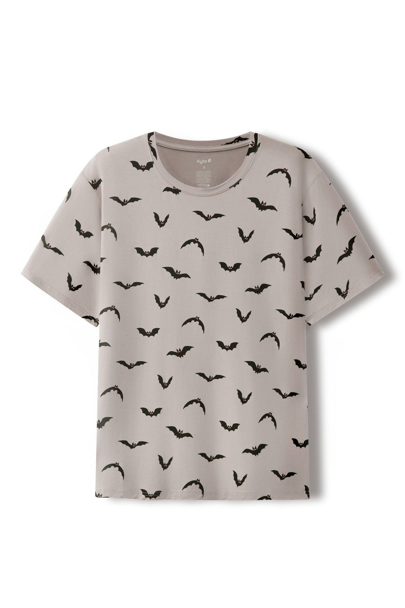 Men's Crew Neck Tee in Bats print on a white background