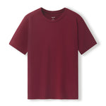Men's Crew Neck Tee in Burgundy on a white background
